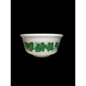 Vintage Hazel Atlas milk glass ivy 7” bowl